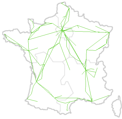 Carte du réseau en France
